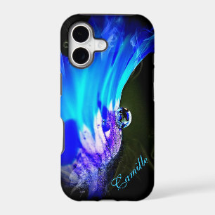 Bright Blue Flower W/Water Drop iPhone 5 Case