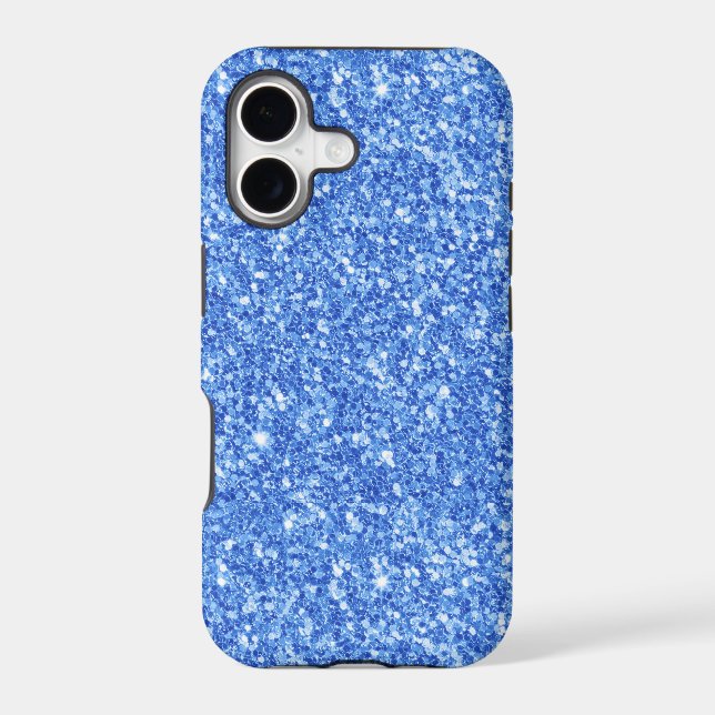 Bright Blue Glitter Texture Pattern (Back)
