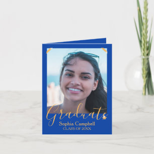 Bright Blue Graduation Invitation