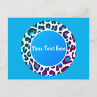 Bright Blue Leopard Animal Print Pattern Circle