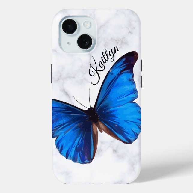 Bright Blue Morpho Butterfly | Custom Phone Case (Back)