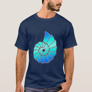 Bright Blue Nautilus Shell T-Shirt