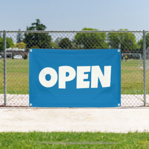 Bright Blue OPEN Banner