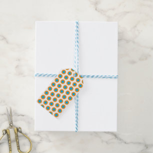 Bright Blue Orange Polka Dots Modern Funky Gift Tags