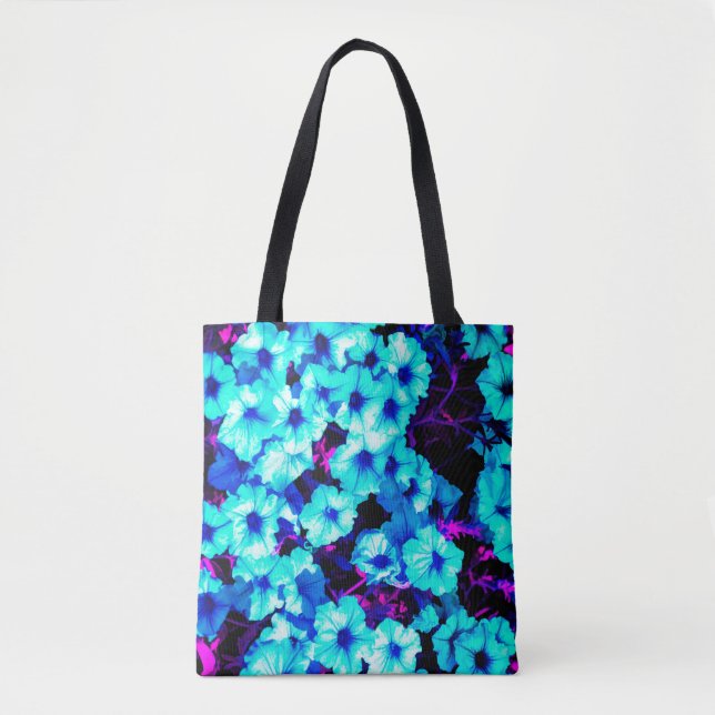 Bright Blue Petunias Tote Bag (Front)