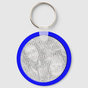 bright blue photo frame key ring