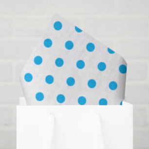 Bright Blue Polka Dots Preppy Multi use Tissue Paper