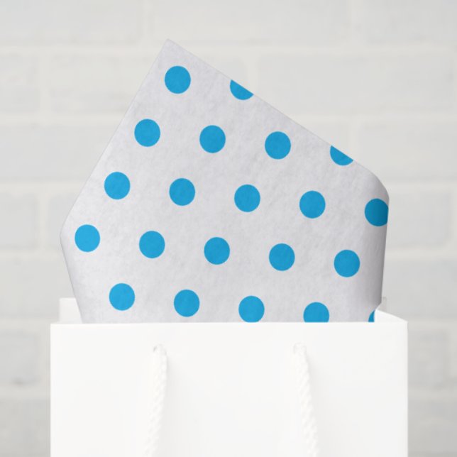 Bright Blue Polka Dots Preppy Multi use Tissue Paper (Gift Bag)