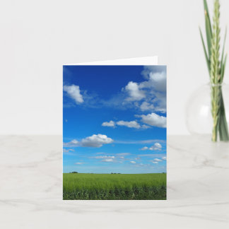 Bright Blue Prairie Skies Folded Greeting Card