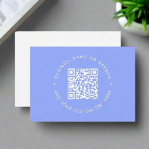 Bright Blue QR Code l Professional Trendy clean  Business Card