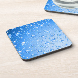 Bright Blue Rain Drops Coaster
