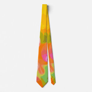 Bright Blue Red Abstract Paint Bold Modern Tie