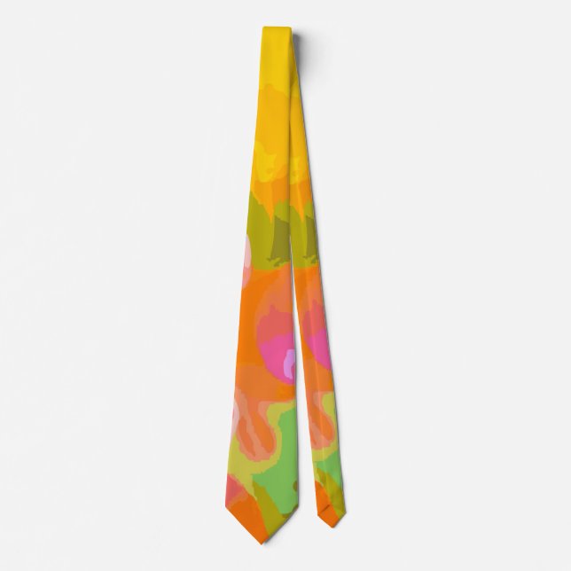 Bright Blue Red Abstract Paint | Bold Modern Tie (Front)