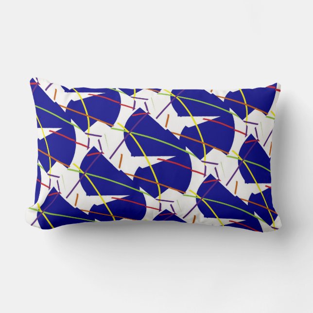 Bright blue, red, orange, purple & more Mod Pillow (Front)