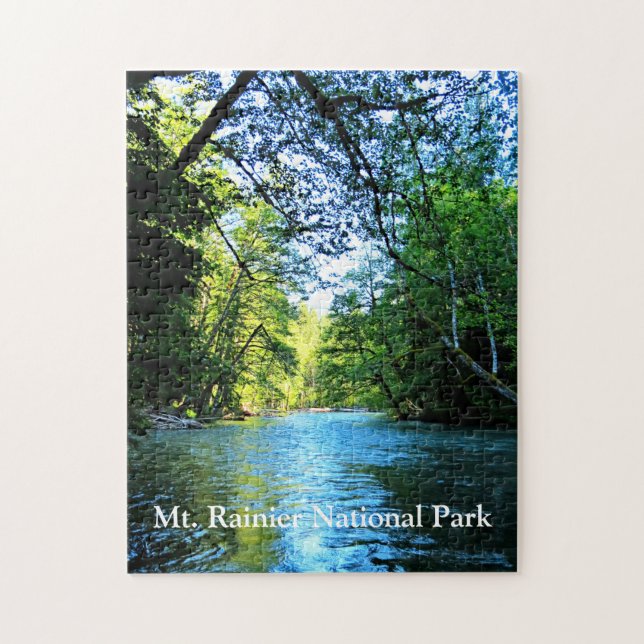 Bright Blue River Under Green Trees in Washington Jigsaw Puzzle (Vertical)