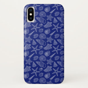 Bright Blue Shell Pattern iPhone X Case