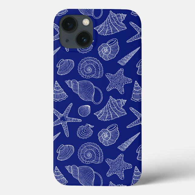 Bright Blue Shell Pattern Case-Mate iPhone Case (Back)