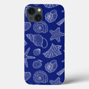 Bright Blue Shell Pattern iPhone 13 Case