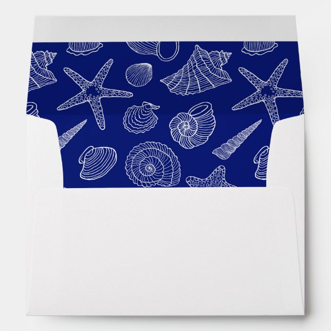 Bright Blue Shell Pattern Envelopes (Back (Bottom))