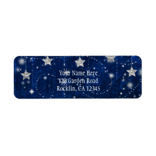Bright Blue & Silver Starry Celestial Invitation