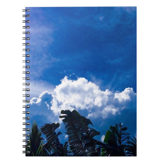 Bright Blue Sky With Clouds Spiral Notebook (Front)