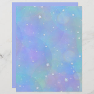 Bright Blue Sky with Stars and Clouds