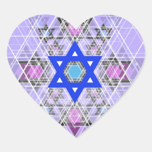 Bright Blue Star. Heart Sticker