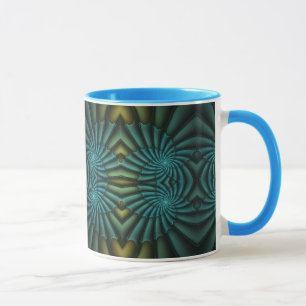 Bright Blue Tango Bright Blue Abstract Spiral Mug