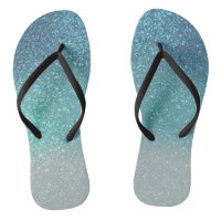 Bright Blue Teal Sparkly Glitter Ombre Gradient