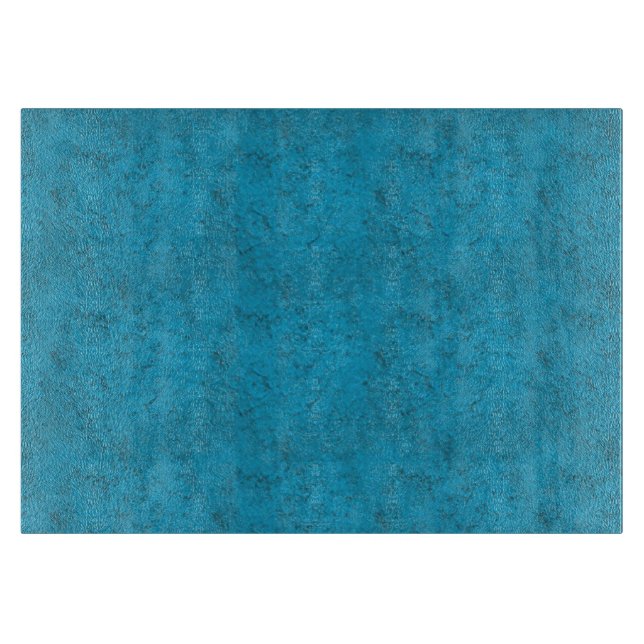 Bright Blue Texture MED Glass Cutting Board (Front)