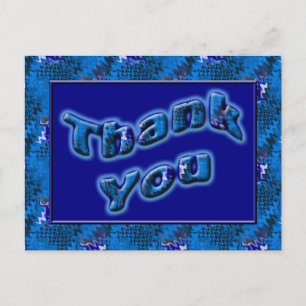 Bright Blue Thank You Postcard