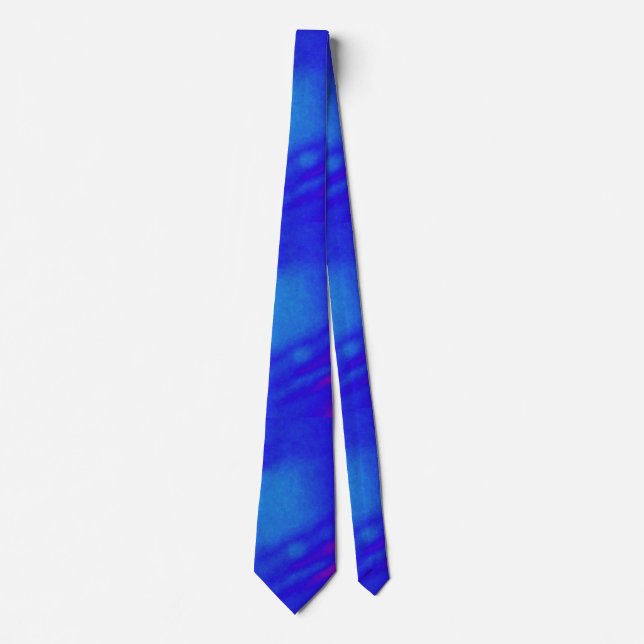 Bright Blue Tie Dye Necktie (Front)