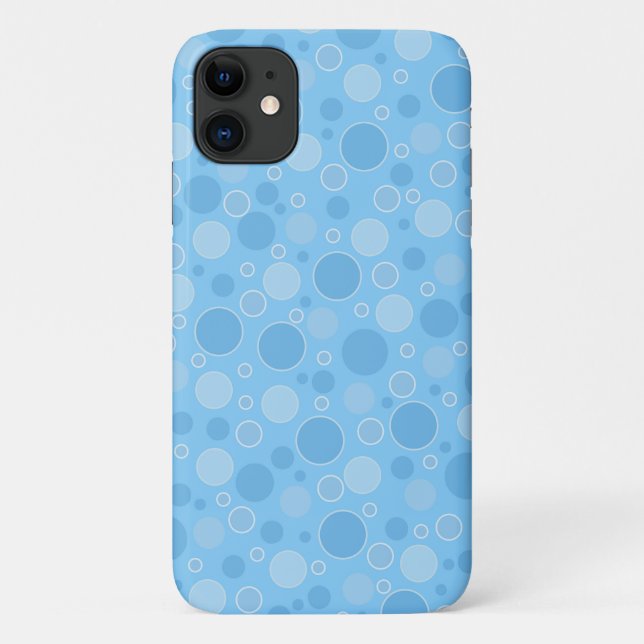 bright blue tones with polka dots in retro sixties Case-Mate iPhone case (Back)
