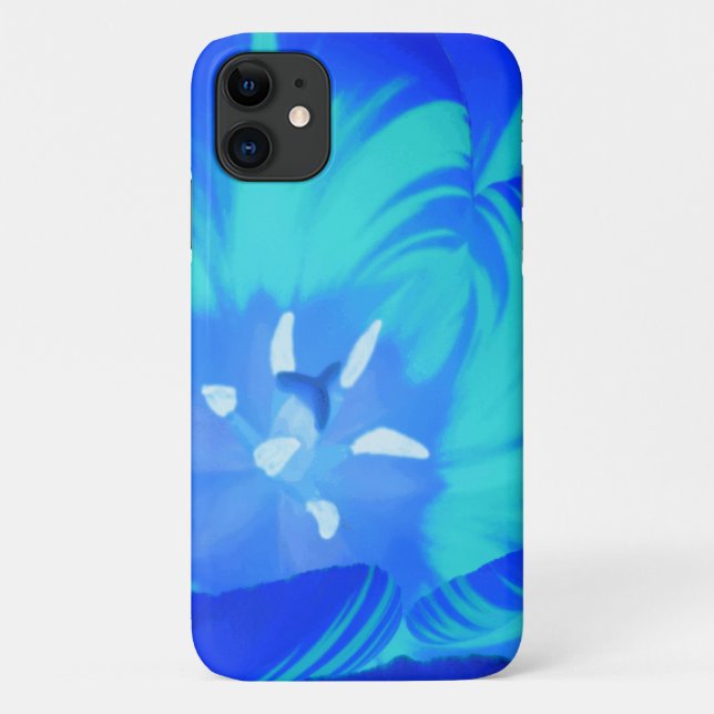 Bright Blue Tulip iPhone 3 Case (Back)
