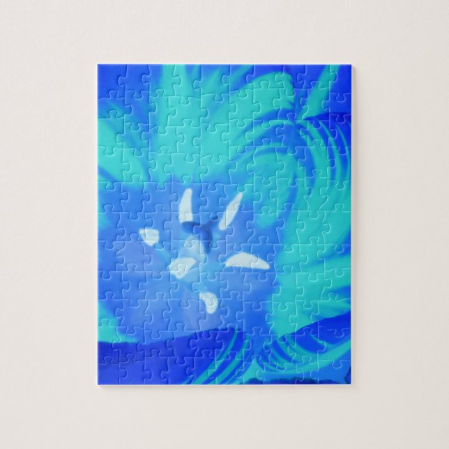 Bright Blue Tulip Puzzle (Vertical)