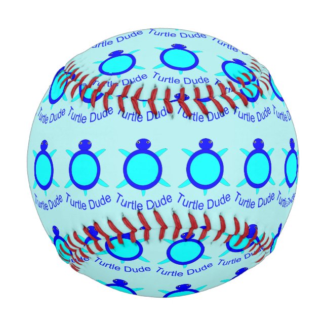 Bright Blue Turtle Dude Baseball (Front)