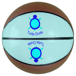 Bright Blue Turtle Dude Basketballs