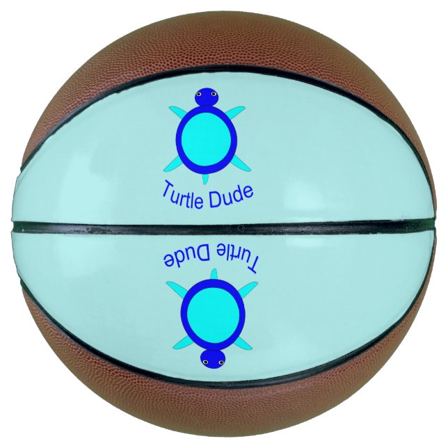 Bright Blue Turtle Dude Basketballs (Front)