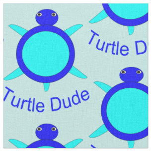 Bright Blue Turtle Dude Craft Fabric