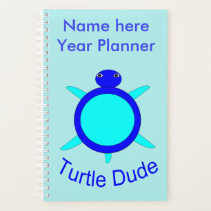 Bright Blue Turtle Dude Custom Planner