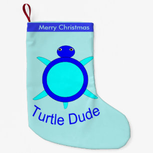 Bright Blue Turtle Dude Custom Stocking