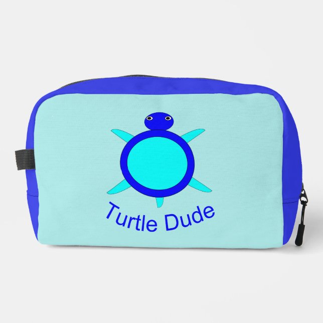 Bright Blue Turtle Dude Dopp Kit (Front)