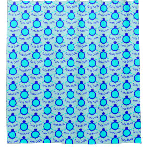 Bright Blue Turtle Dude Shower Curtain