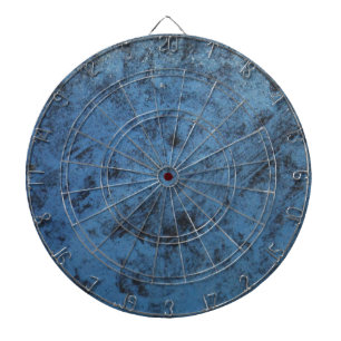 Bright blue vintage dartboard