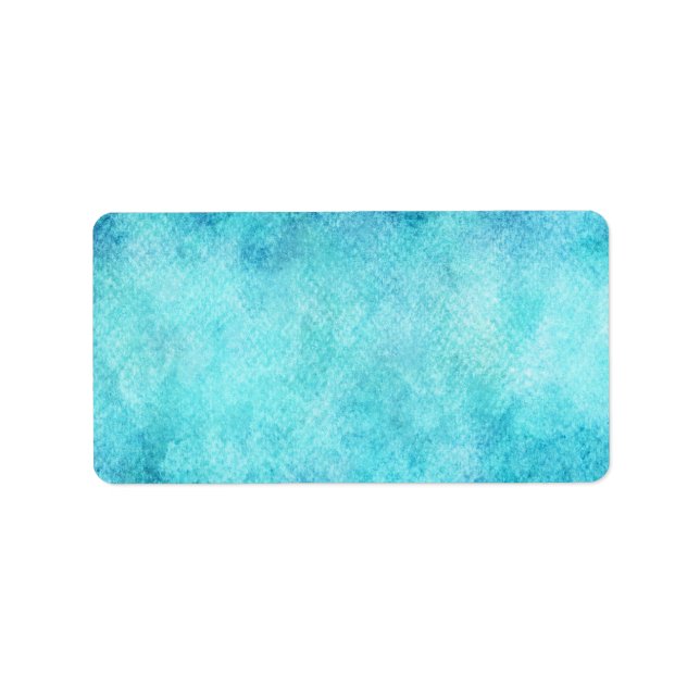 Bright Blue Watercolor Personalised Background Label (Front)