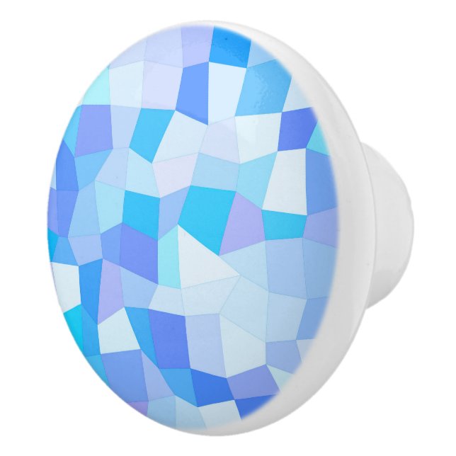 Bright Blues Mosaic Ceramic Knob (Right)