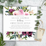 BRIGHT BLUSH BURGUNDY FLORAL BUNCH BRIDAL SHOWER INVITATION<br><div class="desc">If you need any further customisation please feel free to message me on yellowfebstudio@gmail.com.</div>