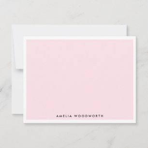 Bright Blush Pink White Elegant Classic Minimalist Card