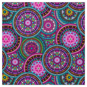 Bright Bohemian Boho Hippy Chic Pattern Fabric