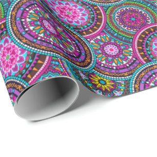 Bright Bohemian Boho Hippy Chic Pattern Wrapping Paper